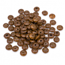 Koraliki Drewniane Rondel, Brązowy, 13-14х5-6mm, około 150szt/50g (13WB24975)