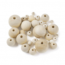 Zestaw Koralików Drewniane 8-30mm 32szt/zestaw (13WB24981)