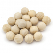 Naturalne Drewniane Okrągłe Kulki, Dekoracyjne, do DIY, Surowe, bez otworu, Beżowy, 20mm, 20szt (13WB24989)