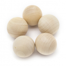 Kulki Naturalne Drewniane, Surowe, Dekoracyjne, Beżowy, do DIY, Bez Otworu, 29~30mm, 5szt (13WB24996)