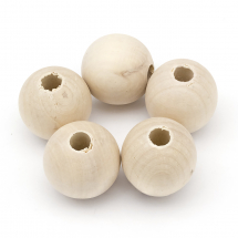 Koraliki Drewniane 33-35x33mm Kolor: Biały 5szt (13WB25020)