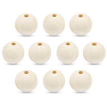 Koraliki Naturalne Drewniane, Woskowane, Gładka Powierzchnia, Niepomalowane, 30mm, 10szt (13WB25022)