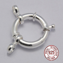Срібло 925 Застібка Пружинне Кільце на Два Отвори, 12мм, (13WB25114)