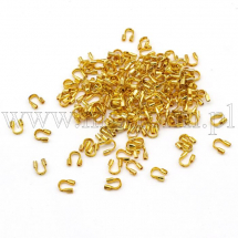 Zaciski Ochronne do Linki, Mosiężne, Złoty, 4.5x4x1mm, 120szt/5g (13WB25131)