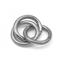 Конектор Кільце, Нержавіюча Сталь, Колір: Сталь, Розмір: 13.5x12x4.5мм, Внутрішній діаметр 6мм, (13WB25168)