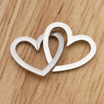Zawieszka Łącznik Serce Stal Nierdzewna 11x12x1mm około 2szt/kpl (13WB25174)