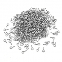 Тримачі Залізні Гвинтові Штифти з Петлею для Намистин з Напівотвіром, Платина, 10х5х1.2мм, Отвір 2.8мм, близько 320шт/50г, (13WB25195)