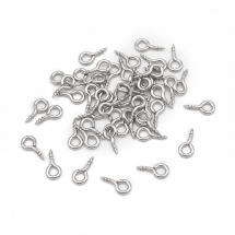 Тримачі Гвинтові Штифти з Петлею, для Намистин з Напівотвіром, Нержавіюча Сталь, 8х4х1мм, Отвір 2мм, (13WB25214)