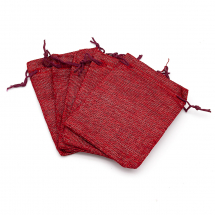 Woreczek Podarunkowy Tekstylny 13.5x9.5cm Kolor: Brązowo-czerwony 5szt (13WB25249)