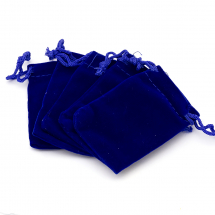 Woreczek Podarunkowy, Welurowy z Wiązaniami, Ciemnoniebieski, 7x5cm, 5szt (13WB25262)