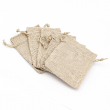 Подарунковий Мішечок з Рогожки, з куліскою, Темний Хакі, 9х7см, (13WB25287)