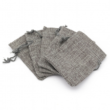 Подарунковий Мішечок з Рогожки, з куліскою, Колір: Сірий, Розмір: 9х7см, (13WB25289)