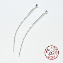 Srebro 925, Szpilki z Kulką, 35x0.6mm, Kulka: 1.8mm, 2szt (13WB25312)