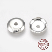 Srebro 925 Nakładki na Koraliki, Płaskie Okrągłe, 7x1mm, średnica wnętrza 6mm, 2szt (13WB25366)