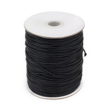 Sznurek Koreański Woskowany Poliester, do Robienia Bransoletek i Biżuterii, Czarny, 1.5mm, około 165m/szpula (13WB25397)