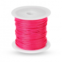 Sznurek Woskowany Poliester do Plecenia Makramy i Biżuterii, Ciemny-Różowy, 1mm, około 10m/szpula (13WB25405)