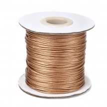 Sznurek Koreański Woskowany Poliester, Brązowy, 1mm, około 80m/szpula (13WB25411)