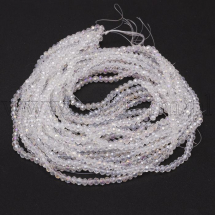 Koraliki Szklo Galwaniczne, Fasetowane, Rondel, Bezbarwny AB, 6x5mm 92szt/40cm/sznur, 10 sznurow (13WB25422)