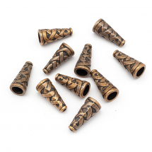 Конус Шапочки для Намистин, Металеві, Мідь, 8х18мм, Отвір 1мм, (13WB25506)