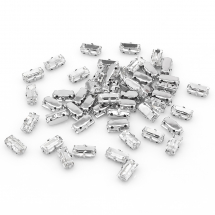 Dżety do Przyszycia w Koszyczku Szkło i Mosiądz 10.5x5.5mm Kolor: Przezroczysty 50szt (13WB25571)