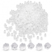 Заглушки Силіконові, Білі, 2.5х4мм, Отвір 1мм, близько 980шт/50г (13WB25587)