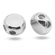 Przekładki Rzędy Mosiądz z 2 Nitkami Gumki 9x5mm Otwór 1.8mm Kolor Platynowy 2 szt (13WB26052)