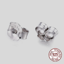 Srebro 925 Rodowane, Zatyczki do Kolczyków, 5x6x3mm, Otwór 0.8mm, 1 para (13WB26071)