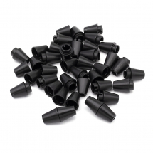 Zapięcie Skręcane do Sznurka, Stożkowe, Plastikowe, Czarne, 27.5x12mm, Otwór 4mm, 20szt (13WB26081)