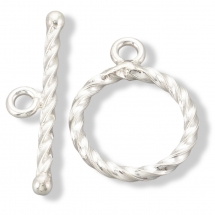 Srebro 925, Zapięcie Toggle, 16x12x2.5mm, Patyk: 20x5x2mm, Otwór 1.5mm, 1szt (13WB26135)