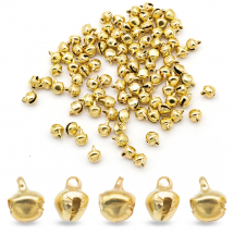 Zawieszki Dzwoneczki, Żelazny, Złoty, 9.5x8x7mm, Otwór 1-2mm, 100szt (13WB26141)