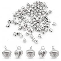 Zawieszki Dzwoneczki, Żelazny, Srebrny, 9.5x8x7mm, Otwór 1-2mm, 100szt (13WB26142)