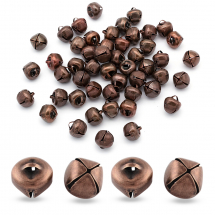 Zawieszki Wisiorki Dzwoneczki, do Rękodzieła i Biżuterii, Żelazne, Miedź, 10x10x10mm, Otwór 3x1mm, 50szt (13WB26146)