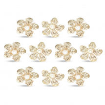 Шапочки для Намистин, Латунь, Стійке Покриття, Квітка, Колір: Світле Золото, Розмір: 21x21x3.5мм, Отвір 1.5мм, (13WB26173)