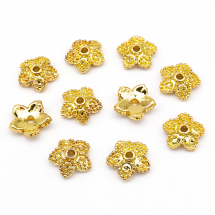 Nakładki na Koraliki Mosiądz Powłoka Złoto 18K 7.5x2mm 10szt/opakowanie (13WB26179)