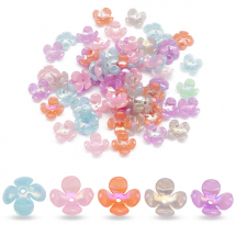 Nakładki na Koraliki Akryl Matowy 15x15x6,5mm Kolor: Mix kolorów 65szt/25g/opakowanie (13WB26184)