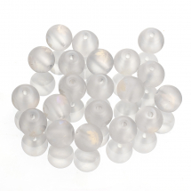 Намистини Гальваніка Скло, Круглі, Матові з Малюном Кленовий Лист, Колір: Прозорий АВ, Діаметр 8-8.5мм, Отвір 1.5мм, (13WB26160)