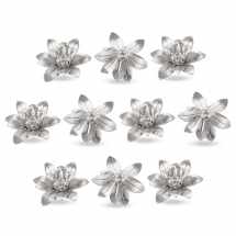 Шапочки для Намистин, Латунь, Квітка, Колір: Платина, Розмір 16x6.5х5мм, Отвір 0.8мм, (13WB26185)