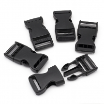 Zapięcie Fastex Plastikowy do Bransoletek ze Sznurka, do Rękodzieła, Czarny, 65x32x12mm, Otwór 4x25mm, 5szt (13WB26221)