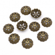 Nakładki na Koraliki Stop Metalowy 14x5mm Kolor: Bronze 10szt/opakowanie (13WB26276)