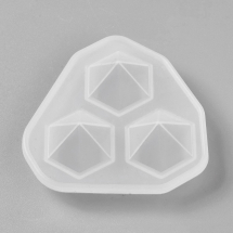Silikonowa Forma Diament, do Rękodzieła i Biżuterii, Biała, 71x74x26mm, 1szt (13WB26434)