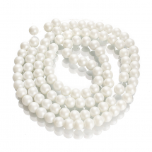 Perły Koraliki Szklane Matowe, Okrągłe Kulki, Białe, 8mm, 100szt/80cm/sznur (13WB26498)
