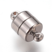 Zapięcie Magnetyczne, Mosiądz, Powłoka Trwała, Kolumna, Platynowy, 11x6.5mm, Otwór 1.2mm, 1szt (13WB26544)