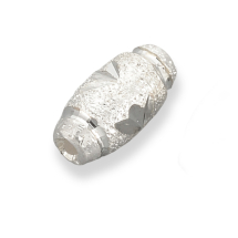 Srebro 925 Koraliki Teksturowane, Owalne, 6x3mm, Otwór 0.5mm, 1szt (13WB26717)