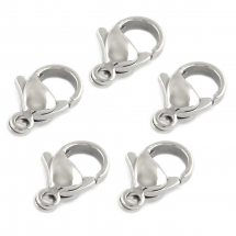 Застібка Карабін-Лобстер, Полірована Медична Сталь, 9х6х3мм, Отвір 1мм, (13WB26777)