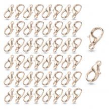 Застібка Карабін-Лобстер, Метал, Колір: Рожеве Золото, Розмір: 10х6мм, Отвір 1мм, (13WB26795)