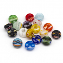 Koraliki Modułowe Charms Millefiori Lampwork Handmade, Wielokolorowy 14x7mm, 5szt (6WB292)