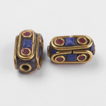 Koraliki Indonezyjskie Glina Polimerowa i Mosiądz Prostokątny 15x7.5x8.5-9mm 2szt (13WB27261)