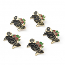 Broszka Ptaszek Stop Metalowy i Emalia 30x23mm Kolor: Czarny 1szt (13WB27300)