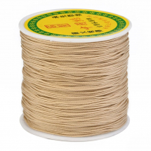 Sznurek Nylonowy, Pleciony, do Tworzenia Biżuterii, Beżowy, 0.8mm, około 90m/szpula (13WB27480)