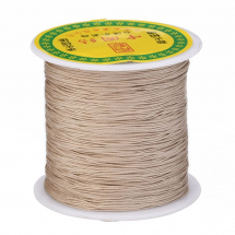 Sznurek Nylonowy, Pleciony, do Tworzenia Biżuterii, Beżowy, 0.5mm, około 135m/szpula (13WB27481)